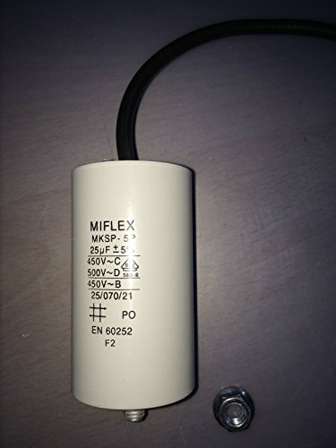 Miflex Betriebskondensator - Motorkondensator 25µF 25uF mit Kabel von MIFLEX