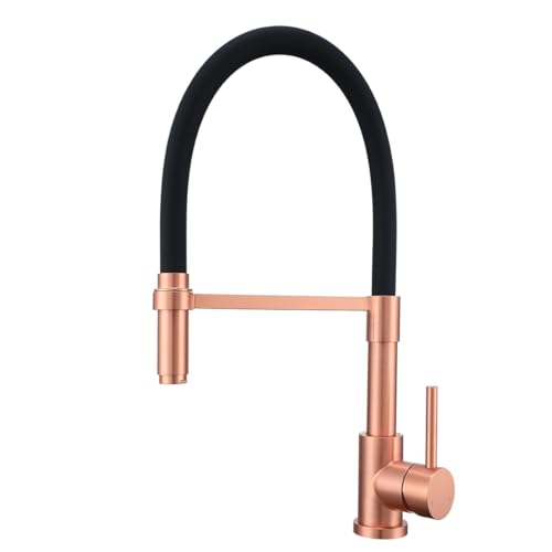 MIFULY Kupfer Küchenarmatur, Pull Down Sprayer, 360 Grad Schwenkbar Küche Mischbatterie Rot Kupfer und Schwarz MIFULY Kupfer Küchenarmatur, Pull Down Sprayer, 360 Grad Schwenkbar Küche Mischbatterie Rot Kupfer und Schwarz von MIFULY