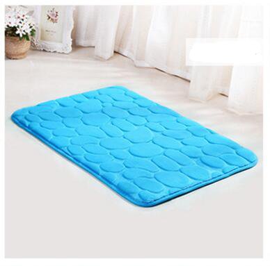 Bad Teppiche Anti-Rutsch Super Wasser absorbieren 3D Kiesel Bad Matten Fußmatte für Wohnzimmer, Schlafzimmer, Küche - blau von MIFXIN