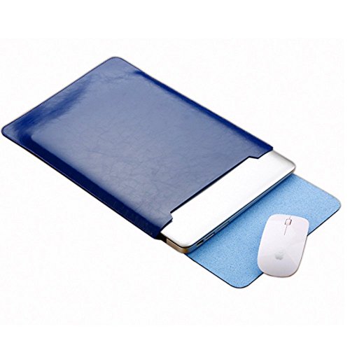 Schutzhülle für MacBook Pro Air mit Mauspad und Sleeve aus Leder blau 11.6 inch von MIFXIN