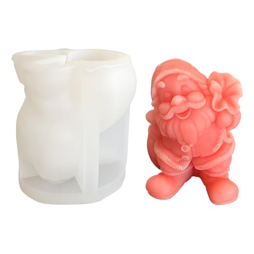 Weihnachten Silikonform 3D Silikonform Kerze Weihnachtsmann Kerzenform Silikon Weihnachten Kerzenformen zum Gießen Silikon Handgefertigte Kerzenform für DIY Weihnachtskuchen Fondant Dekorieren von MIGIFTDY