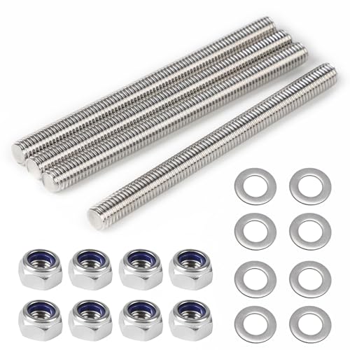 MIGUBIGU 4 Stück Gewindestange Edelstahl M8 x 100 mm, Vollgewindestange M8 mit 8 Sechskantmutter und Unterlegscheiben, DIN 975, Gewindestab Für Montage von Möbeln und Industrielle Fertigung MIGUBIGU 4 Stück Gewindestange Edelstahl M8 x 100 mm, Vollgewindestange M8 mit 8 Sechskantmutter und Unterlegscheiben, DIN 975, Gewindestab Für Montage von Möbeln und Industrielle Fertigung von MIGUBIGU