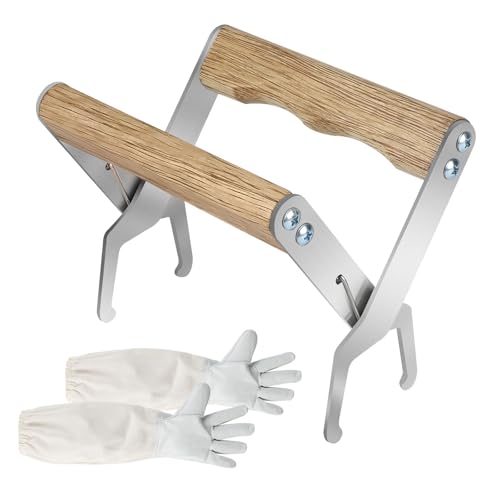 MIGUBIGU Wabenzieher Zange mit Imkerhandschuhe aus Ziegenleder, Imker Werkzeug Zange, Hive Tool, Imkereibedarf zum Entfernen von Bienenrahmen und zur Vermeidung von Bienenstichen MIGUBIGU Wabenzieher Zange mit Imkerhandschuhe aus Ziegenleder, Imker Werkzeug Zange, Hive Tool, Imkereibedarf zum Entfernen von Bienenrahmen und zur Vermeidung von Bienenstichen von MIGUBIGU