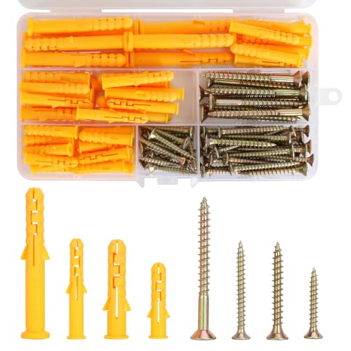 120 Stück Dübel Und Schrauben Set - 4 Modelle Für Beton Und Gipskarton - M8/M6 Für Heimwerker Und Gewerbetreibende von MIHURO