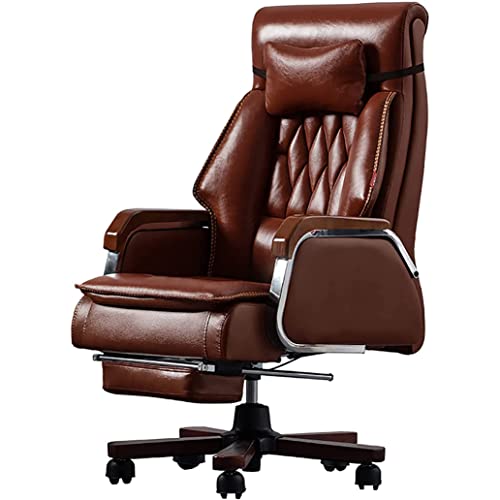 MIIKHI Home Work Chair Big and Tall Leather Office Chair High Back Solid Wood Base Boss Chair with Headrest Lumbar Support and Footrest Interessing MIIKHI Home Work Chair Big and Tall Leather Office Chair High Back Solid Wood Base Boss Chair with Headrest Lumbar Support and Footrest Interessing von MIIKHI
