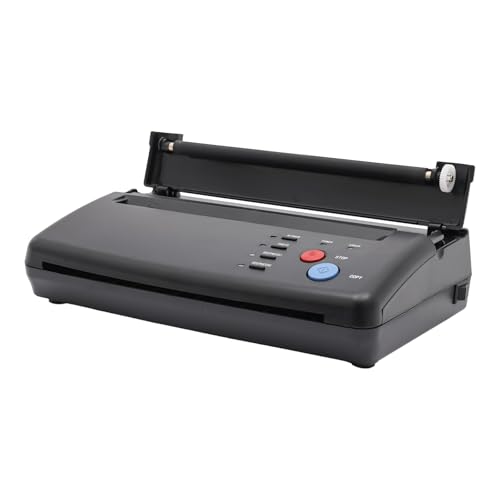 MIIWWOWO Mini Tattoo Drucker Tattoo Papier Thermal Transfer Drucker Transferpapier Schablone Drucker Tattoodrucker mit Anzeigelampen, Stencil Printer für Temporäre Tattoos, CIS von MIIWWOWO