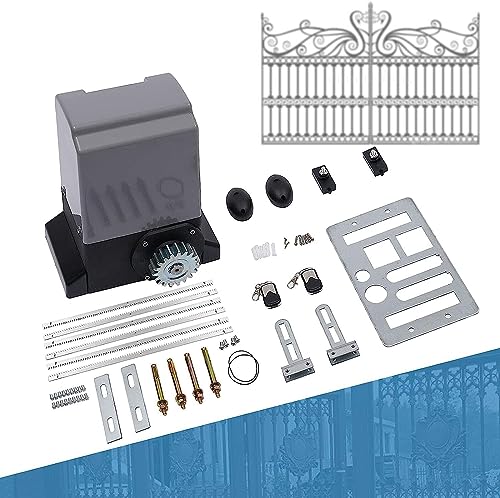 Schiebetorantrieb Set 2000KG 6M 750W - Automatischer Toröffner mit Fernbedienung und 6m Zahnstange Torantrieb Schiebetor für Hoftor Tor Antrieb Sliding Gate Opener Garagentoröffner Torantrieb von MIIWWOWO