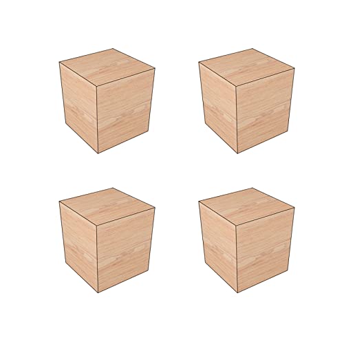 MIJKO YJH 4er-Pack Massivholz-Möbelbeine, natürliche quadratische Holzmöbelerhöhungen, Holzverlängerungen for Tische, Sofas, Sessel, Schränke (5 x 5 x 10 cm, 10 cm höher) von MIJKO