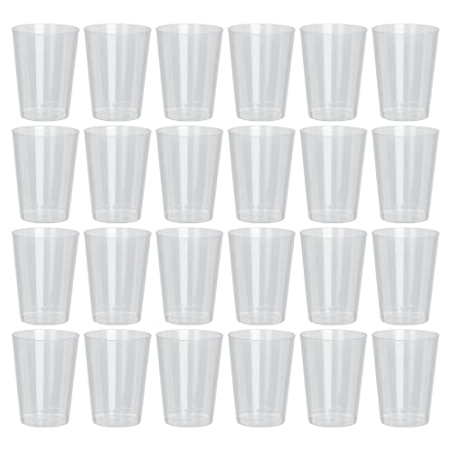 MIJOMA 24 Stück Mehrweg Party Gläser aus Kunststoff, Plastikbecher, Partybecher, Weingläser wiederverwendbar geschirrspülergeeignet (Trinkbecher 280ml/9.4oz, Transparent) von MIJOMA