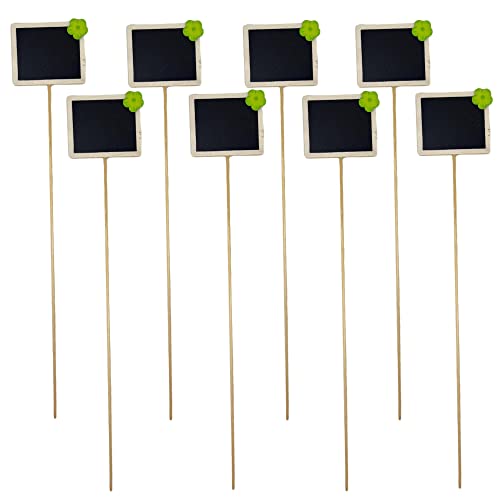 8 Stück Pflanzenschild Pflanzenstecker aus Holz Beet-Stecker Pfllanzschilder Kräuterschilder mit schwarzerTafel und Kreide von MIJOMA