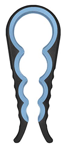 Deckelöffner Glasöffner Flaschenöffner, griffsicherer Gummigriff, für Flaschen und Gläser, Länge: 23 cm (Grau) von MIJOMA