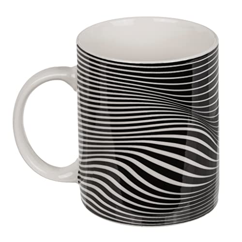 Keramikbecher Henkelbecher mit optischer Täuschung Alloverprint, Teetasse Kaffeebecher aus Keramik Optische Illusion, 300ml, lustige Geschenke für Männer (3D-Verformung) von MIJOMA