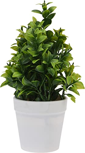 MIJOMA Künstliche Pflanze Grünpflanze Busch im Topf - Real Touch Premium Qualität, Blumendekoration, 25 cm hoch, Grün (Buchsbaum) von MIJOMA