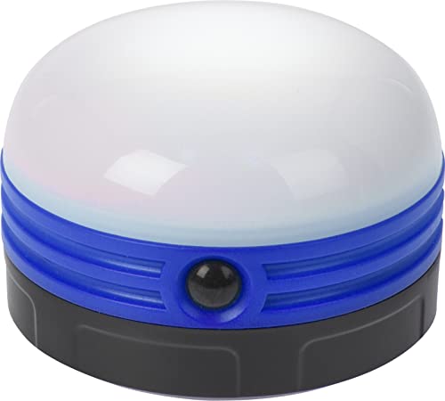 LED Minilampe Campinglampe Camping-Leuchte, 5 warmweiße LEDs, Lampe mit Bügel und Magnet, Indoor Outdoor Wohnwagen Zelt Schlafzimmer Wohnzimmer Ø8 x 5 cm (Blau) von MIJOMA