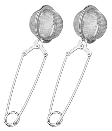 MIJOMA 2 Stück Teezangen in Kugelform, Teefilter Tee-Sieb für losen Tee, Gewürzkugel für Gewürze, rostfreier Edelstahl, praktisch und hochwertig, perfekt für Teeliebhaber und Küchenbegeisterte MIJOMA 2 Stück Teezangen in Kugelform, Teefilter Tee-Sieb für losen Tee, Gewürzkugel für Gewürze, rostfreier Edelstahl, praktisch und hochwertig, perfekt für Teeliebhaber und Küchenbegeisterte von MIJOMA
