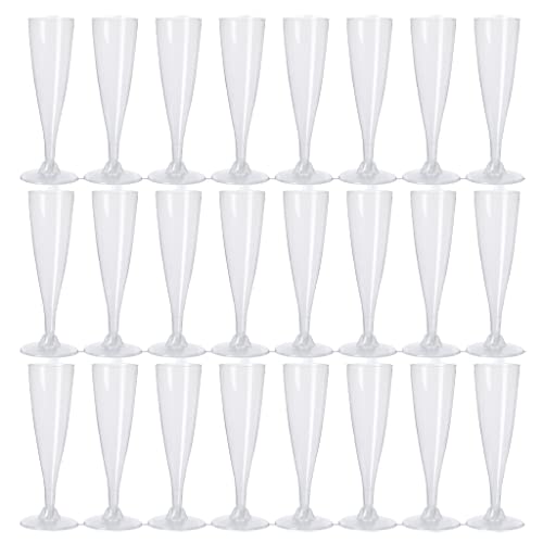 MIJOMA 24 Stück Mehrweg Party Gläser aus Kunststoff, Plastikbecher, Partybecher, Weingläser wiederverwendbar geschirrspülergeeignet (Sektgläser 130ml/4.39oz, Transparent) von MIJOMA