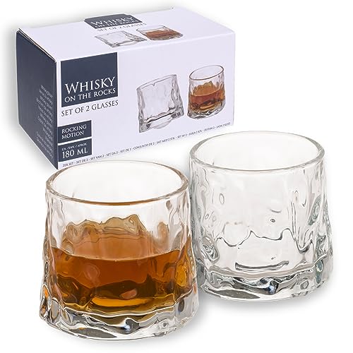 MIJOMA 2er Set Whiskygläser On the Rocks – stilvoll servieren & genießen, hohe Qualität, für 180ml – das perfekte Geschenk für Whiskey-Liebhaber & Connaisseure von MIJOMA