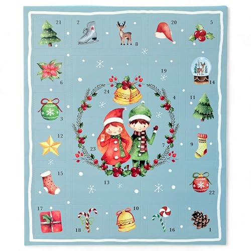 MIJOMA Adventskalender zum Selbstbefüllen - 31x37,5x2,3 cm - Klassisches Weihnachts-Motiv mit 24 Türchen, individuelle Fächergrößen, leicht zu befüllen. (Nostalgische Motive) von MIJOMA