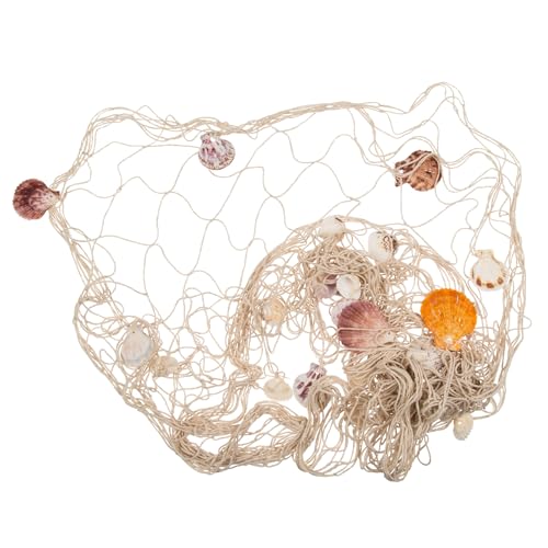 MIJOMA Deko-Fischernetz mit Muscheln, Maritimes Flair, 100x200 cm, Fischnetz Natur-Dekor für Zuhause MIJOMA Deko-Fischernetz mit Muscheln, Maritimes Flair, 100x200 cm, Fischnetz Natur-Dekor für Zuhause von MIJOMA