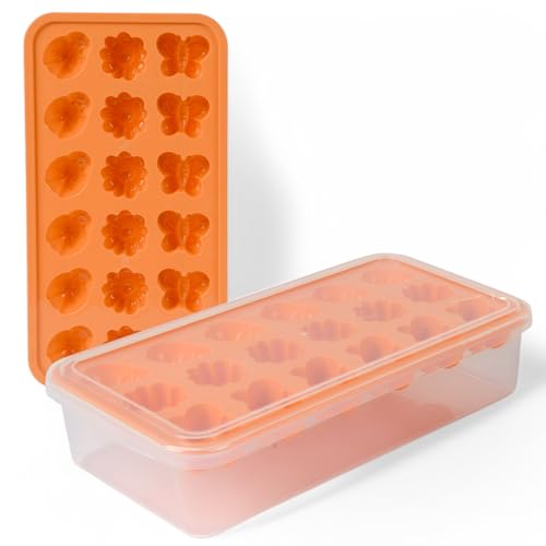 MIJOMA Eiswürfelform mit Vorratsbehälter – BPA-frei & lebensmittelecht – 18 Eiswürfel – Kunststoff – mit Deckel – stapelbar – Food Safe – Zufallsfarbe MIJOMA Eiswürfelform mit Vorratsbehälter – BPA-frei & lebensmittelecht – 18 Eiswürfel – Kunststoff – mit Deckel – stapelbar – Food Safe – Zufallsfarbe von MIJOMA