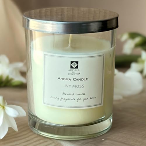 MIJOMA Elegante Duftkerze im Glas 200g, Aroma-Kerze, 50 Stunden Brenndauer - Gefühlvolle Wohnakzente, Raffiniert mit Edelstahldeckel - Perfekte Geschenkidee für Duftliebhaber (Ivy Moss) von MIJOMA