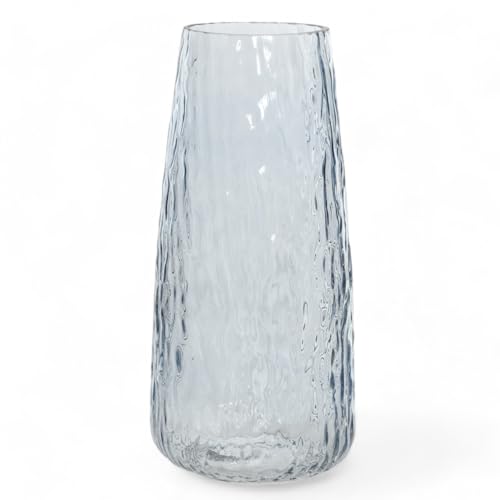 MIJOMA Elegante Glasvase | Transparent, 21,5 cm Höhe, Durchmesser 10 cm | Perfekt für die Veredelung Ihrer Innenräume (Glas strukturiert, Klar) von MIJOMA