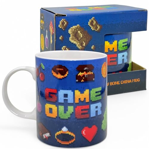 MIJOMA Gaming Tasse – Game Over Kaffeebecher mit Retro Pixel-Art Design – 450ml Keramik Henkelbecher – Spülmaschinen- & Mikrowellengeeignet – Für Gamer & Retro-Fans MIJOMA Gaming Tasse – Game Over Kaffeebecher mit Retro Pixel-Art Design – 450ml Keramik Henkelbecher – Spülmaschinen- & Mikrowellengeeignet – Für Gamer & Retro-Fans von MIJOMA