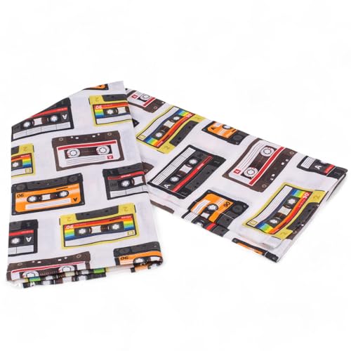 MIJOMA Geschirrtuch 40 x 60 cm – 100% Baumwolle mit Digitaldruck – Küchentuch Retro-Design (Kassetten) von MIJOMA