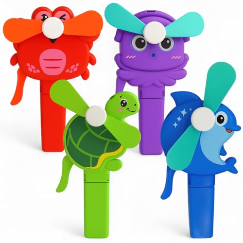 MIJOMA Handventilator 4er Set – Tiermotiv-Ventilatoren Schildkröte Krabbe Oktopus Delfin, batteriefrei & sicher, 13 cm, Kinder Sommer Gadget, Strandventilator manuell MIJOMA Handventilator 4er Set – Tiermotiv-Ventilatoren Schildkröte Krabbe Oktopus Delfin, batteriefrei & sicher, 13 cm, Kinder Sommer Gadget, Strandventilator manuell von MIJOMA