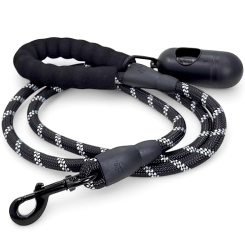 MIJOMA Hundeleine 1,5m – robuste Führleine mit Reflektorstreifen, gepolsterter Handschlaufe, Silikon-Verstärkung & Kotbeutelhalter MIJOMA Hundeleine 1,5m – robuste Führleine mit Reflektorstreifen, gepolsterter Handschlaufe, Silikon-Verstärkung & Kotbeutelhalter von MIJOMA