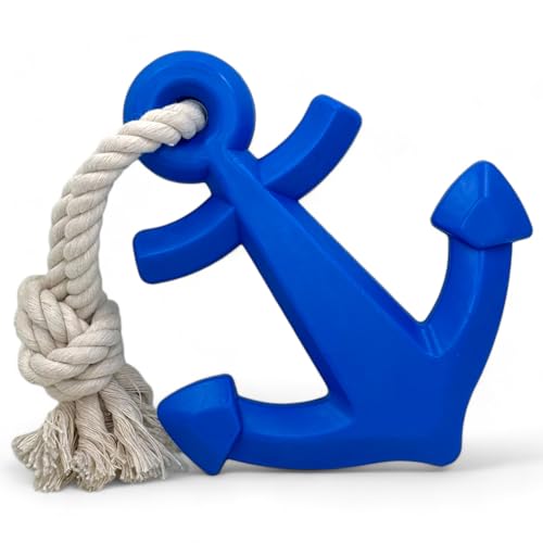 MIJOMA Hundespielzeug Anker mit Seil - Spaß und Training für Ihren Hund im Wasser und an Land, Leicht zu reinigen, Fördert Aktivität und Geschicklichkeit, 15x13x2.5cm (Blau, 15cm) von MIJOMA
