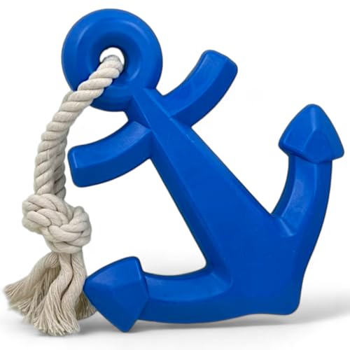 MIJOMA Hundespielzeug Anker mit Seil - Spaß und Training für Ihren Hund im Wasser und an Land, Leicht zu reinigen, Fördert Aktivität und Geschicklichkeit, 15x13x2.5cm (Blau, 18cm) von MIJOMA