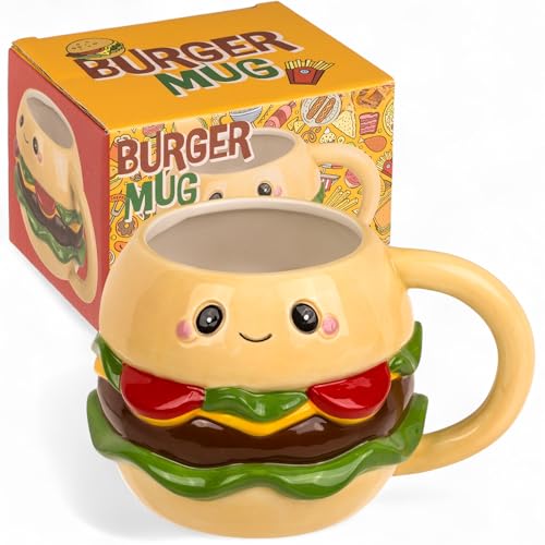 MIJOMA Kawaii Burger Becher 440 ml – Henkelbecher aus Dolomit in Burger-Optik – Lustige Tasse für Kaffee, Tee & Kakao – Keramikbecher Mehrfarbig 10x10x9,5 cm MIJOMA Kawaii Burger Becher 440 ml – Henkelbecher aus Dolomit in Burger-Optik – Lustige Tasse für Kaffee, Tee & Kakao – Keramikbecher Mehrfarbig 10x10x9,5 cm von MIJOMA