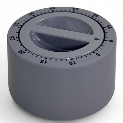 MIJOMA Küchentimer Kurzzeitmesser 60 Minuten - Eieruhr in bunten Farben, Ø 7 x 4 cm, mechanisch, praktisches Küchenzubehör (Edles Graphit) von MIJOMA