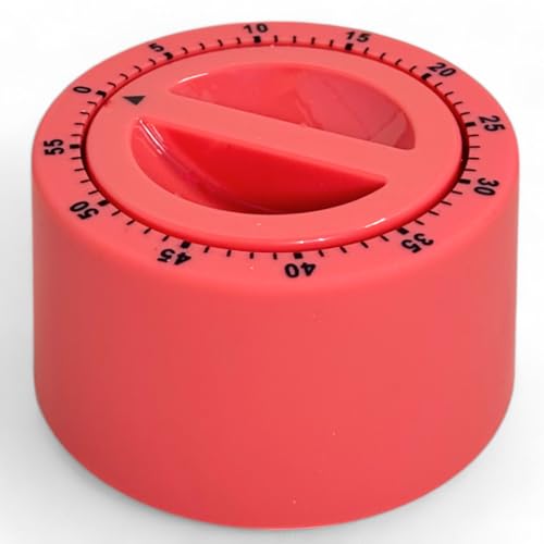 MIJOMA Küchentimer Kurzzeitmesser 60 Minuten - Eieruhr in bunten Farben, Ø 7 x 4 cm, mechanisch, praktisches Küchenzubehör (Lebendige Koralle) von MIJOMA
