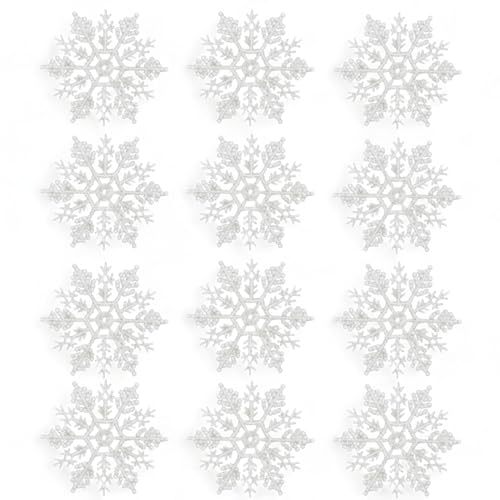 MIJOMA Kunstschnee Dekoschnee Schneewatte Schneedeko, künstlicher Schnee für Winterlandschaft und Weihnachtsdekoration, weiß (Schneeflocke 12x 10cm) von MIJOMA