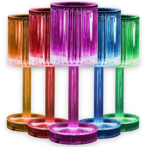 MIJOMA LED-Tischlampe Akku-Tischleuchte, 16 Farben per Touch-Schalter, mit Fernbedienung, kabellos tragbar, Stimmungslicht, Nachttischlampe, für Wohnzimmer Schlafzimmer Schreibtisch (8,5 x 25cm) von MIJOMA