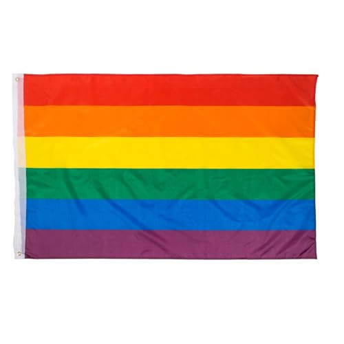 MIJOMA Regenbogen Pride Flagge für CSD und LGBTQ+ Unterstützung – Leuchtende Farben, 100% Polyester, Einfaches Befestigen, Robust, Waschbar (Rainbow - 150 x 90 cm) von MIJOMA