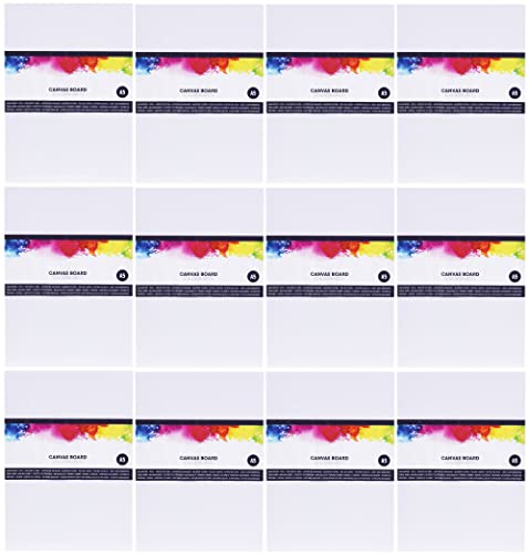 MIJOMA Set Malkarton Leinwand-Brett Canvas Board für Ölfarben, Acrylfarben, zum Skizzieren und Zeichnen Künstlerbedarf, säurefrei (148 x 210 mm - DIN A5, 12) von MIJOMA