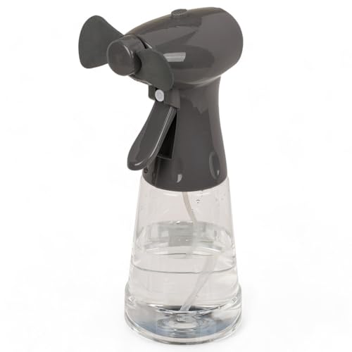 MIJOMA Sprühflasche mit Ventilator, ca. 22 cm, in Hellgrau und Dunkelgrau erhältlich, batteriebetrieben, ideal für heiße Sommertage, tragbare Abkühlung, Sprühventilator für unterwegs (Dunkelgrau) MIJOMA Sprühflasche mit Ventilator, ca. 22 cm, in Hellgrau und Dunkelgrau erhältlich, batteriebetrieben, ideal für heiße Sommertage, tragbare Abkühlung, Sprühventilator für unterwegs (Dunkelgrau) von MIJOMA