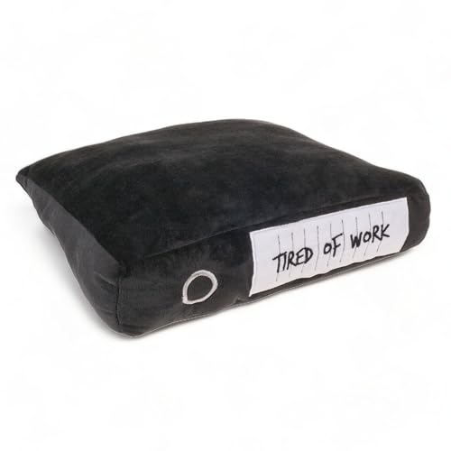 MIJOMA 'Tired of Work' Kuschelkissen in Form eines Aktenordners - Perfektes Mitbringsel fürs Büro, Polyester 180g, Schwarz/Weiß, 28x30cm - Das Pausenkissen für Zwischenablagen und Schreibtische MIJOMA 'Tired of Work' Kuschelkissen in Form eines Aktenordners - Perfektes Mitbringsel fürs Büro, Polyester 180g, Schwarz/Weiß, 28x30cm - Das Pausenkissen für Zwischenablagen und Schreibtische von MIJOMA