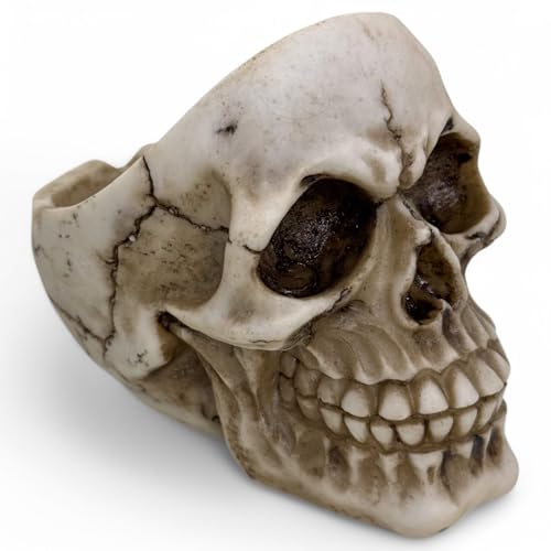 MIJOMA Totenkopf Aschenbecher – Skull Design, 11 cm tief, 7 cm breit, 9 cm hoch – Polyresin mit Vintage-Finish, handbemalt – Grusel-Deko & Gothic-Accessoire MIJOMA Totenkopf Aschenbecher – Skull Design, 11 cm tief, 7 cm breit, 9 cm hoch – Polyresin mit Vintage-Finish, handbemalt – Grusel-Deko & Gothic-Accessoire von MIJOMA