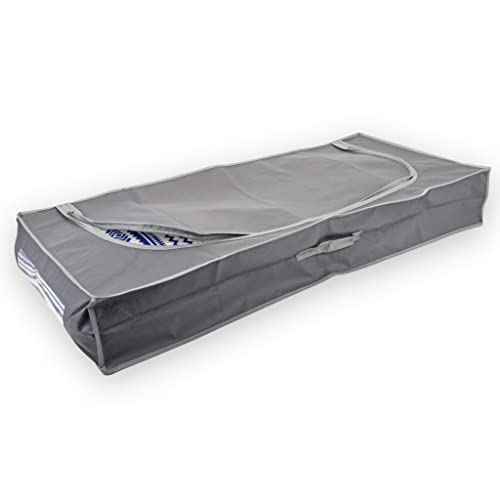 MIJOMA Unterbettkommode Aufbewahrungstasche für Bettdecken und Kissen, Tasche für Bettzeug oder Matratzenauflagen, Reißverschluss-Box mit Griff aus Vlies in 105 x 45 x 16 cm von MIJOMA