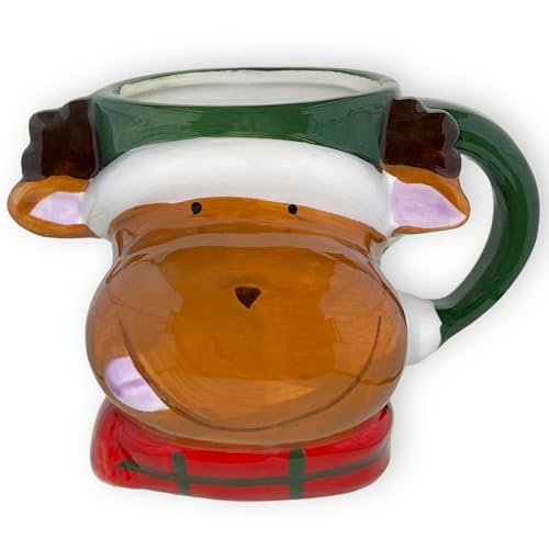 MIJOMA - Weihnachtstasse | Bezaubernde Keramik-Tasse mit weihnachtlichem Design für warme Momente | Perfekt für Heiß- & Kaltgetränke | 350ml (Rentier) von MIJOMA