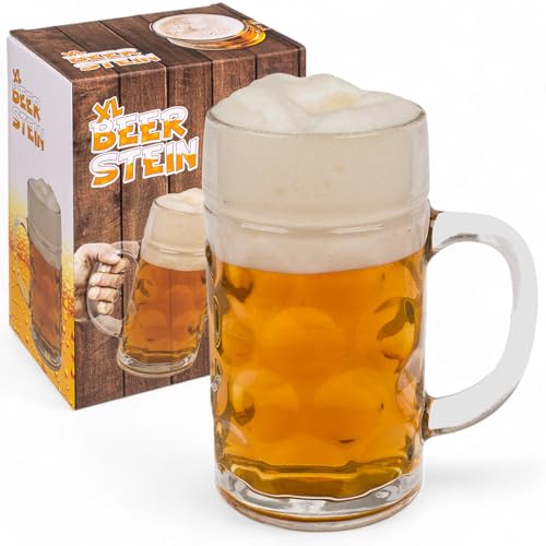MIJOMA XL Glas-Bierkrug 1 Liter – Stabiler Maßkrug, Spülmaschinengeeignet, Stilechter Bierseidel, Ein echter Klassiker für Bierliebhaber und Oktoberfest-Fans MIJOMA XL Glas-Bierkrug 1 Liter – Stabiler Maßkrug, Spülmaschinengeeignet, Stilechter Bierseidel, Ein echter Klassiker für Bierliebhaber und Oktoberfest-Fans von MIJOMA
