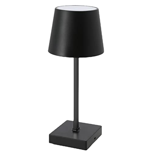 MIJOMA kabellose LED-Tischlampe LED Akku-Tischleuchte mit Touch-Schalter, dimmbar kabellos tragbar, Leselampe Nachttischlampe für Wohnzimmer, Schlafzimmer, Schreibtisch, Lesen (Schwarz - 26 cm) von MIJOMA