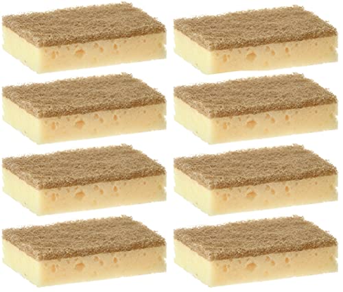 Natürliche und Nachhaltige Spülschwämme, Küchenschwämme und Topfreiniger aus Kokosfaser und Zellulose | Biologisch abbaubar und plastikfrei (8 Stück) von MIJOMA