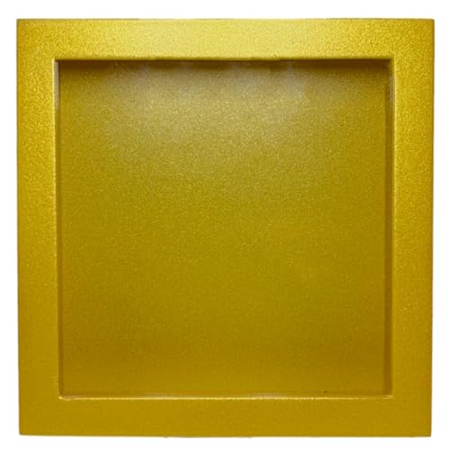 Spardose Sparbüchse 3D-Bilderrahmen mit transparenter Frontscheibe, Geschenk Sparschwein, Verpackung für Geldgeschenk (Blanko - gelbgold, Rechteckig) von MIJOMA