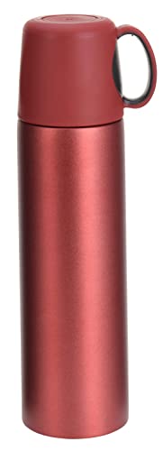 Thermoflasche Thermokanne Isolierflasche Isolierkanne 500ml - Edelstahl, Doppelwandisolierung, Quick Press Verschluss, 12h heiß, 24h kalt (Rot) von MIJOMA