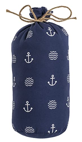 Türstopper Türpuffer Türsack aus Stoff im maritimen Design, dekorativ für Boden stehend, 1,5kg schwer gefüllt (Anker Allover - blau) von MIJOMA